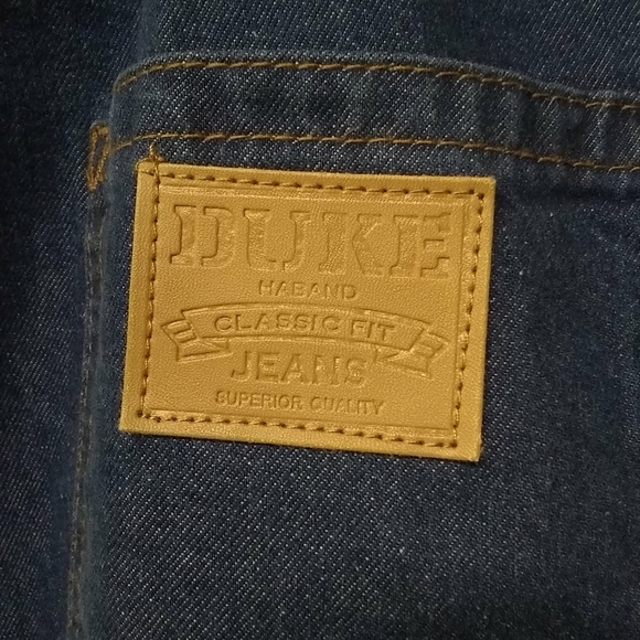 DUKE Haband Classic Men's Pants Blue Denim Relax Fit  44/M inseam 27" - Picture 5 of 8